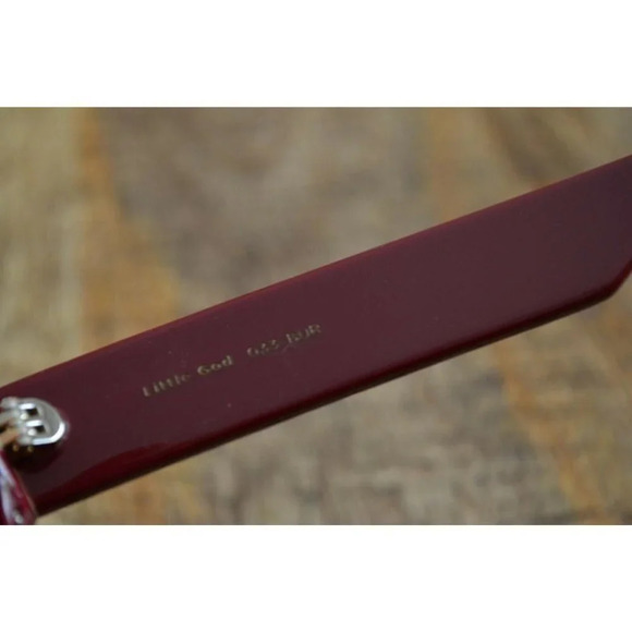 Sunday Somewhere Little God Sunglasses 033-BUR Unisex Burgundy Gold Trum - Picture 5 of 12